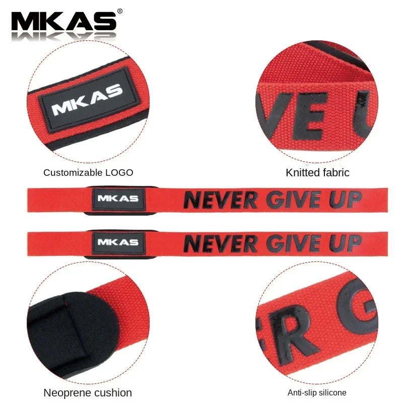 2Pcs Weightlifting Wrist Straps Strength Training Adjustable Non-Slip Gym Fitness Lifting Strap Wrist Support Sports Grip Band