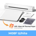 M08F A4 Portable Thermal Printer 8.26"X11.69" A4 Thermal Paper Wireless Mobile Travel Printer Android Ios Laptop Printer